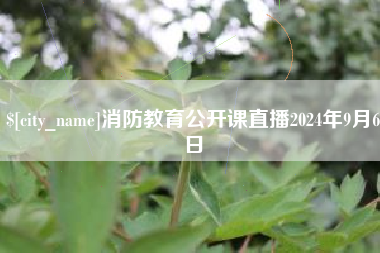 普洱消防教育公开课直播2024年9月6日
