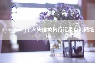 普洱个人失信被执行记录查询阚继伟