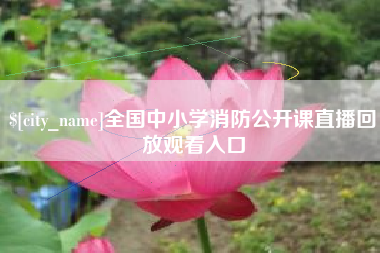 普洱全国中小学消防公开课直播回放观看入口