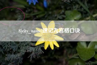 普洱速记九宫格口诀
