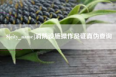 普洱消防设施操作员证真伪查询