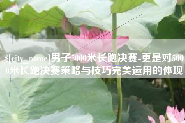 普洱男子5000米长跑决赛-更是对5000米长跑决赛策略与技巧完美运用的体现