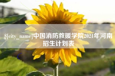 普洱中国消防救援学院2021年河南招生计划表