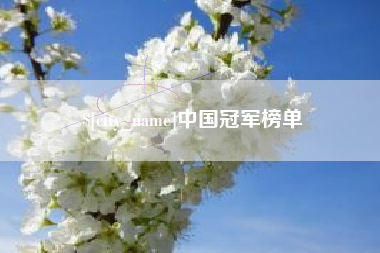 普洱中国冠军榜单