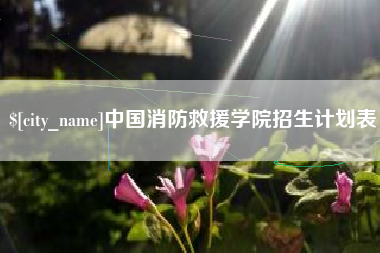 普洱中国消防救援学院招生计划表